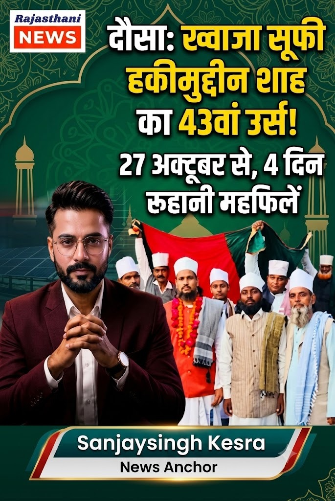 Dausa to Host 43rd Urs of Khwaja Sufi Hakimuddin Shah from October 27